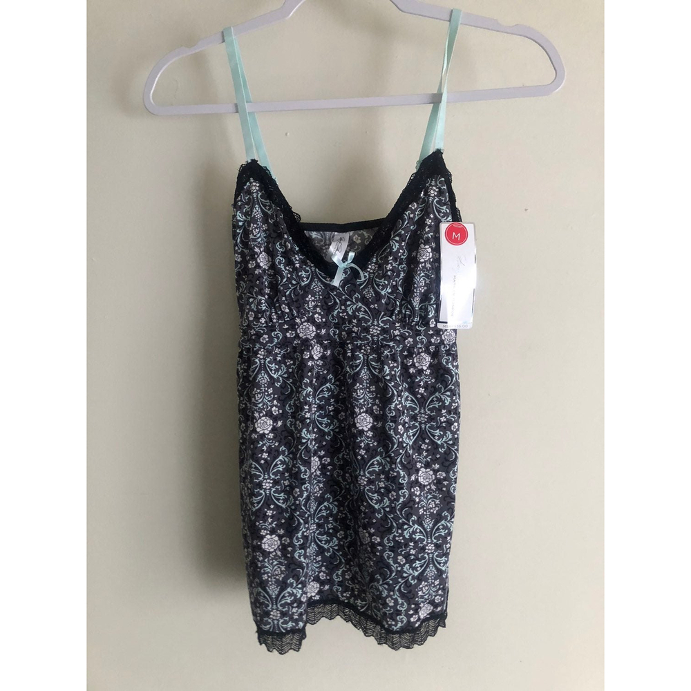 Women’s Babydoll Cami Pajama Top Floral Lace Damask size Medium